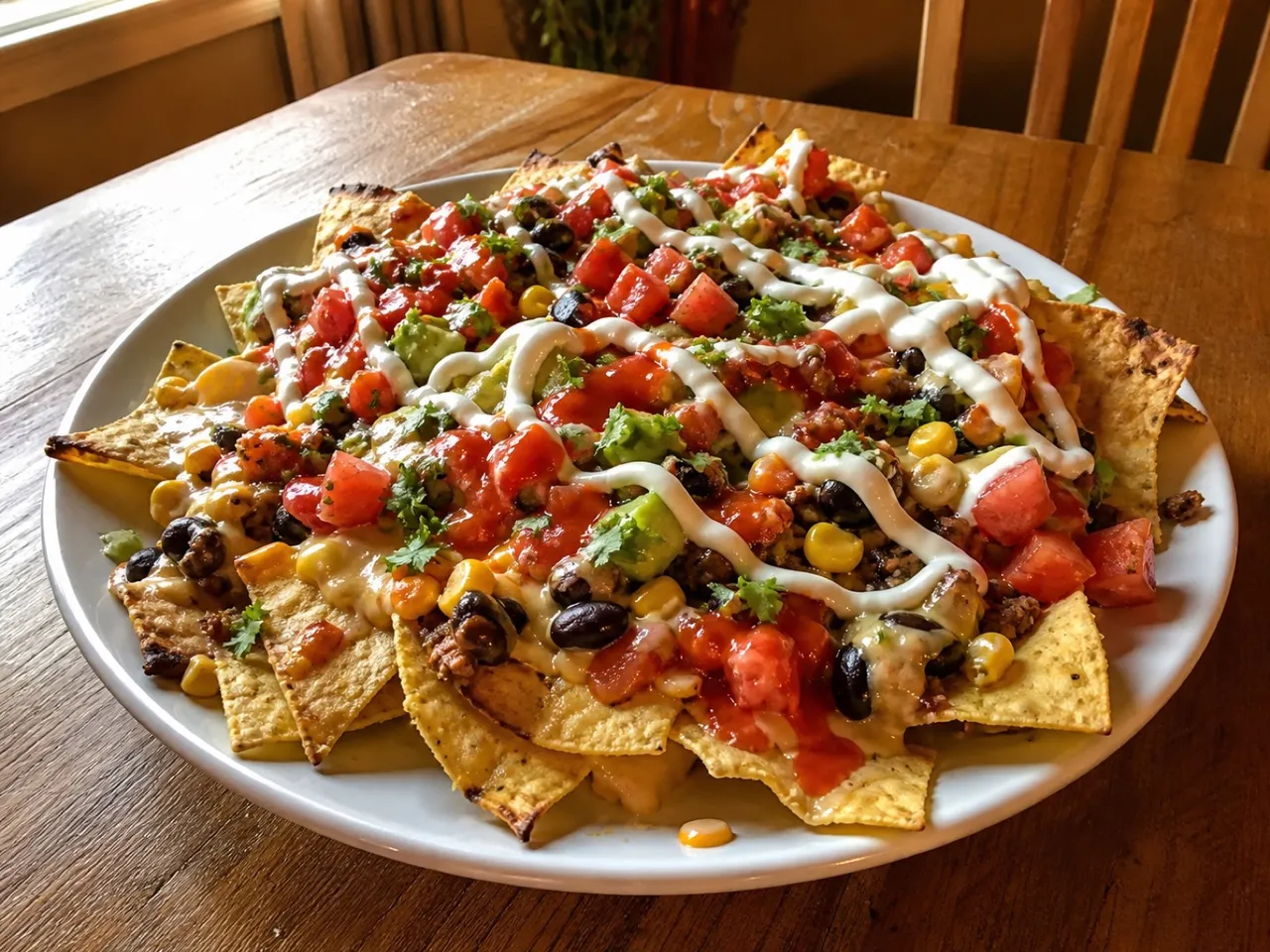 Loaded Nachos — served
