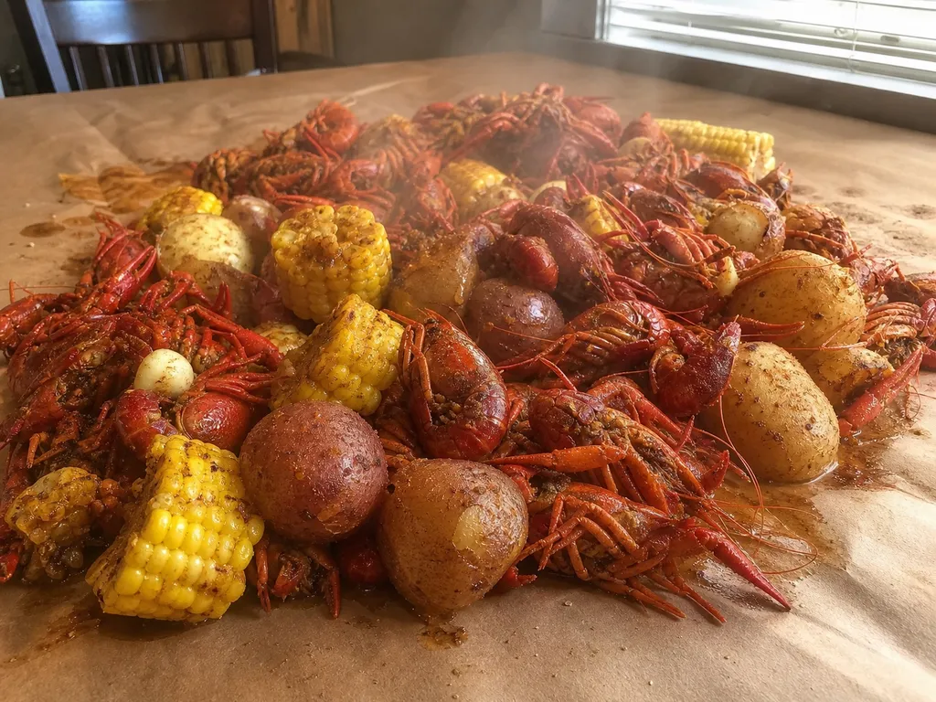 Louisiana Crawfish Boil — plated and served