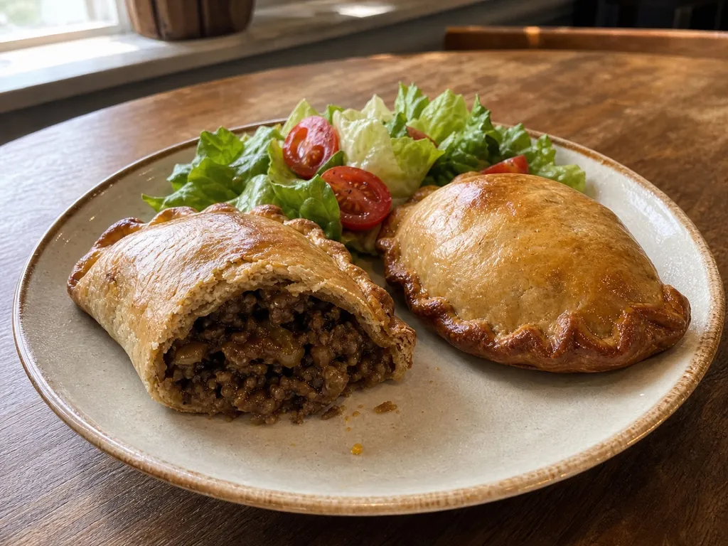 Louisiana Meat Pies — plated and served