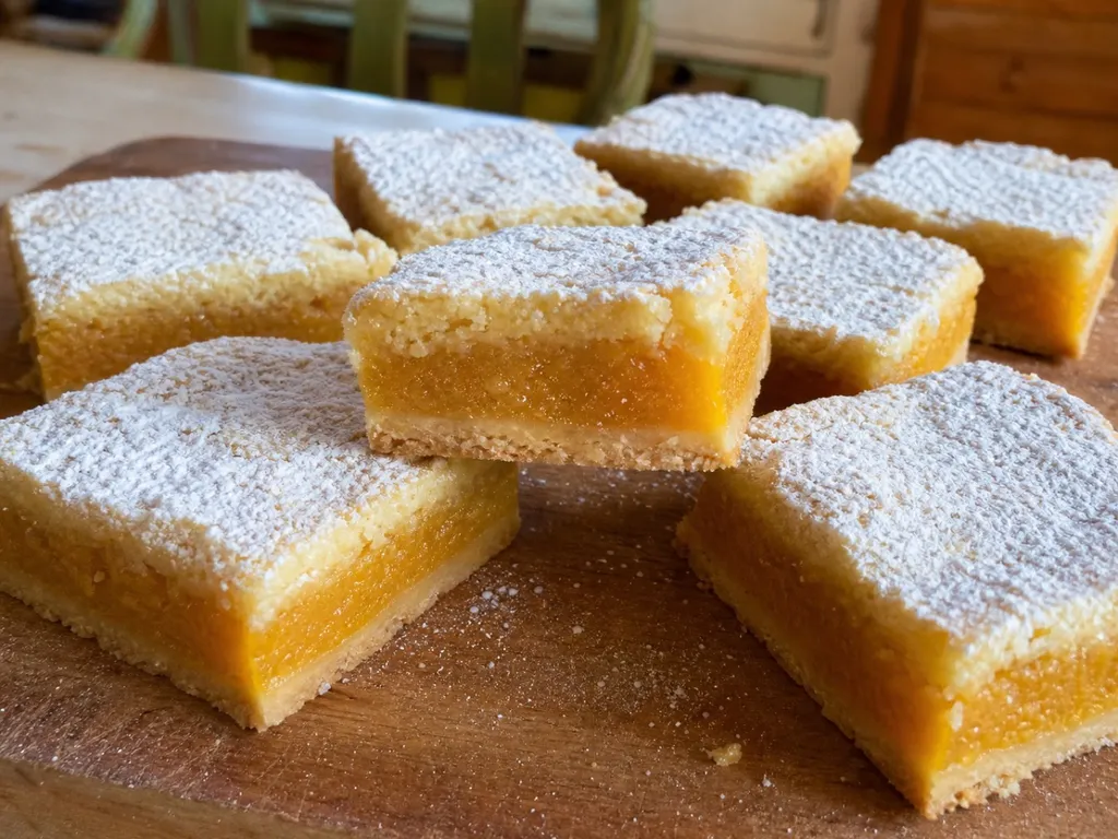 Luscious Apricot Squares — plated and served