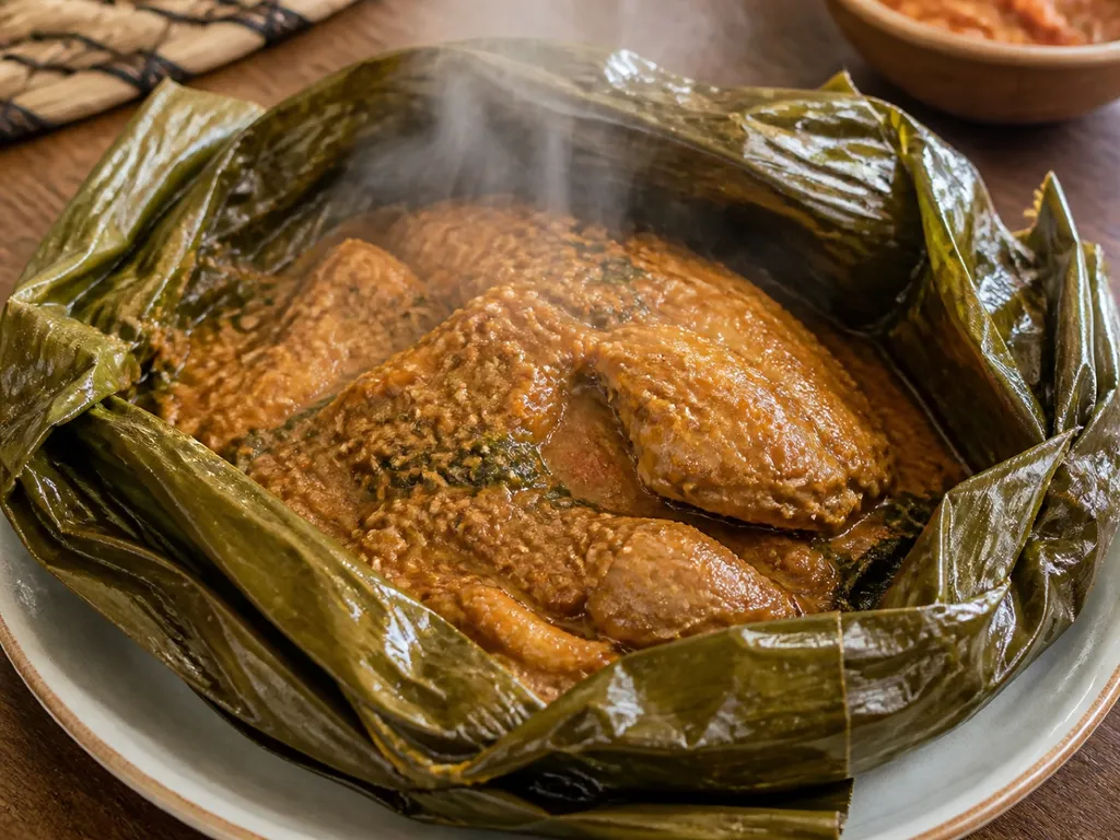 Luwombo — plated and served
