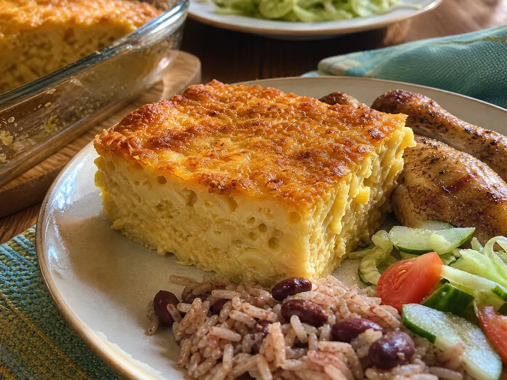 Macaroni Pie — plated and served