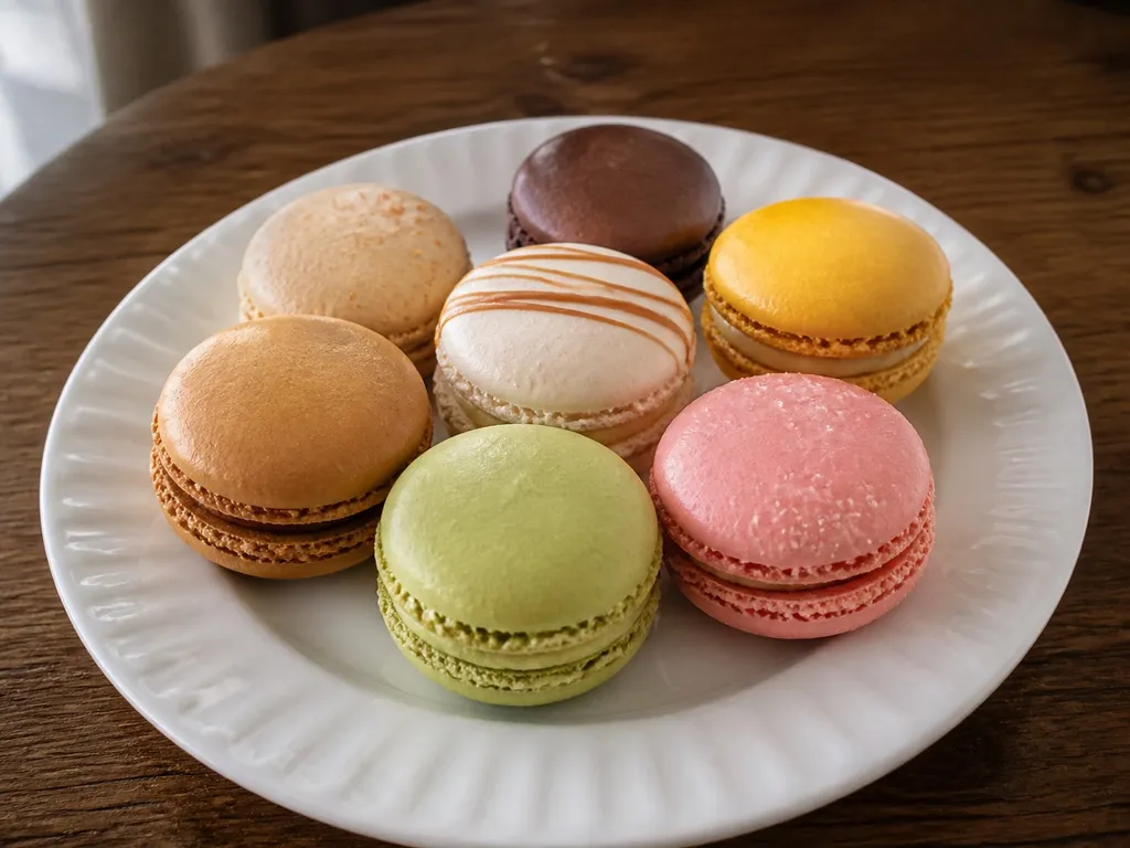 Macarons — plated and served