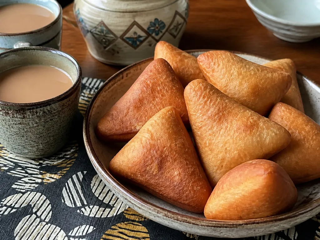 Mahamri — plated and served