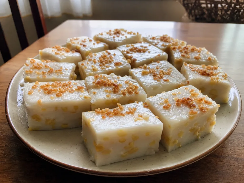 Maja Blanca — plated and served