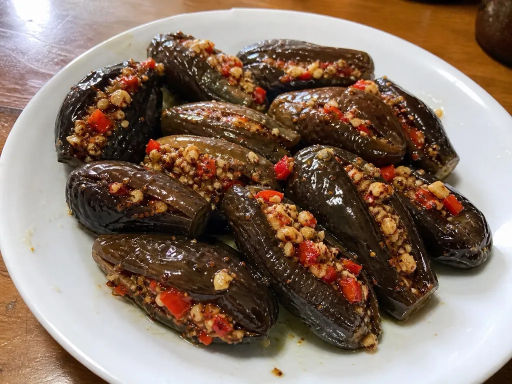 Makdous — plated and served