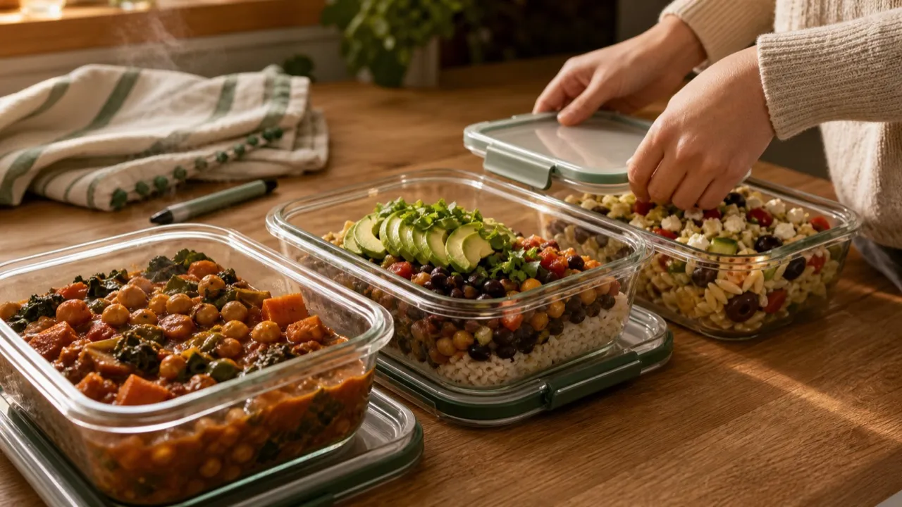 A spread of make-ahead meals dishes