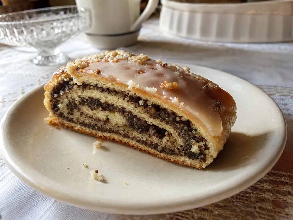 Makowiec — plated and served