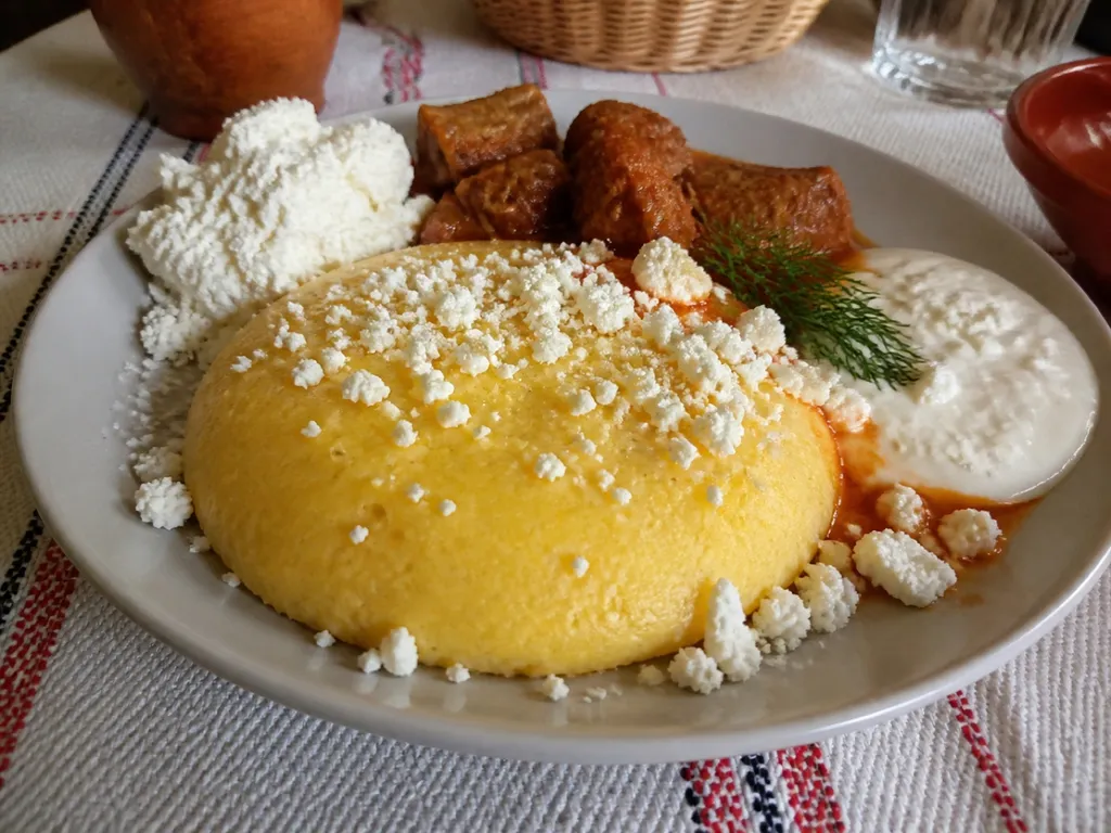 Mamaliga — plated and served