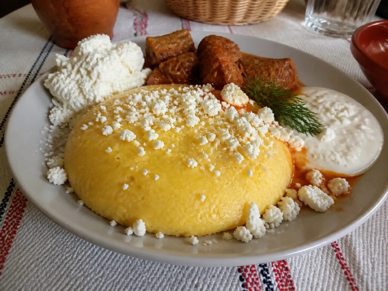 Mamaliga — served