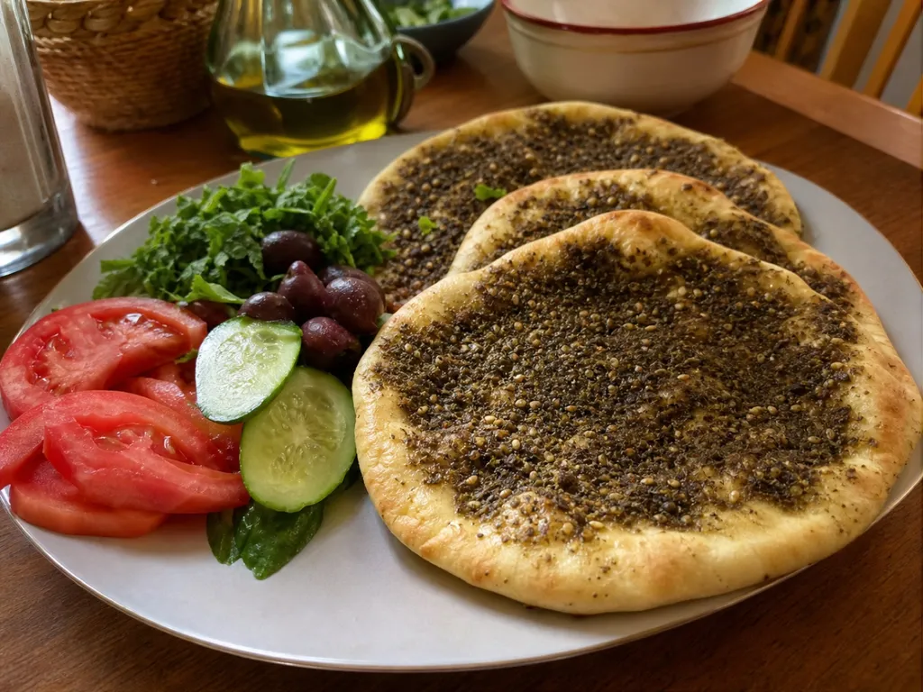 Manakish — plated and served
