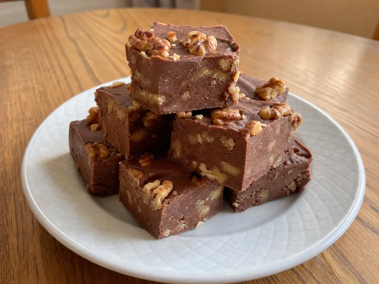 Maple Walnut Fudge — served