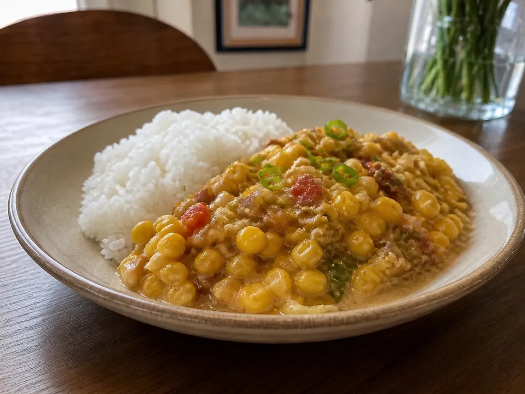 Maque Choux — plated and served