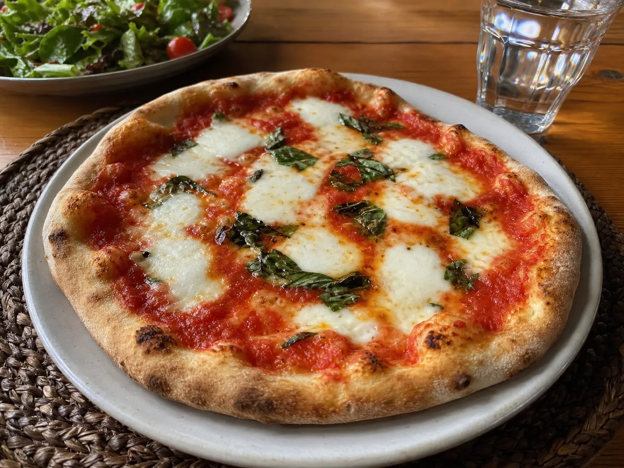Margherita Pizza — served
