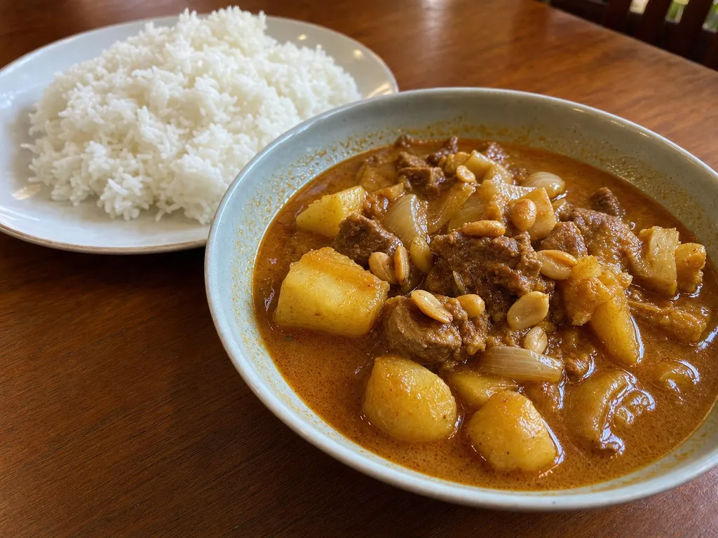 Massaman Curry — plated and served