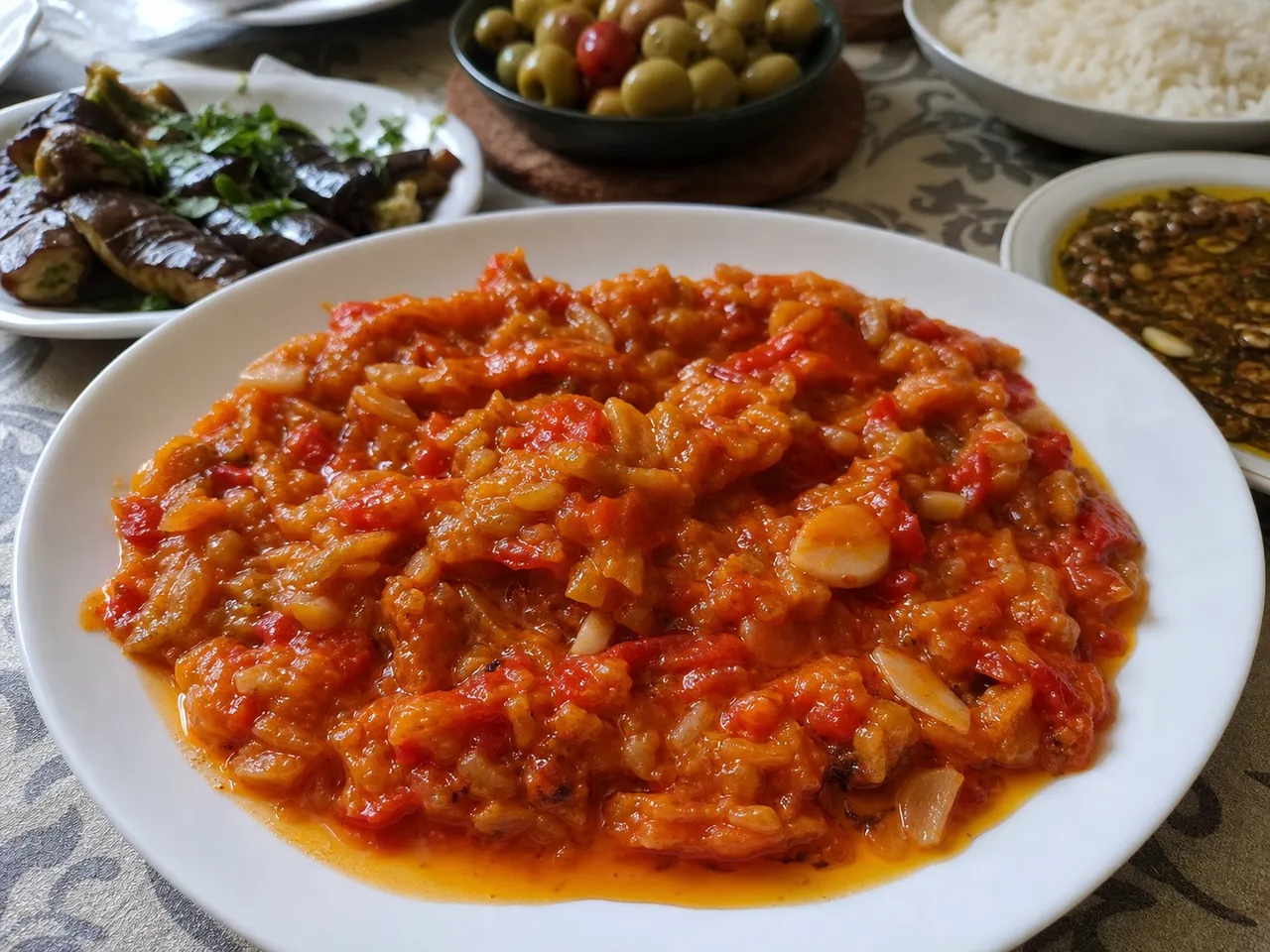 Matbucha — served