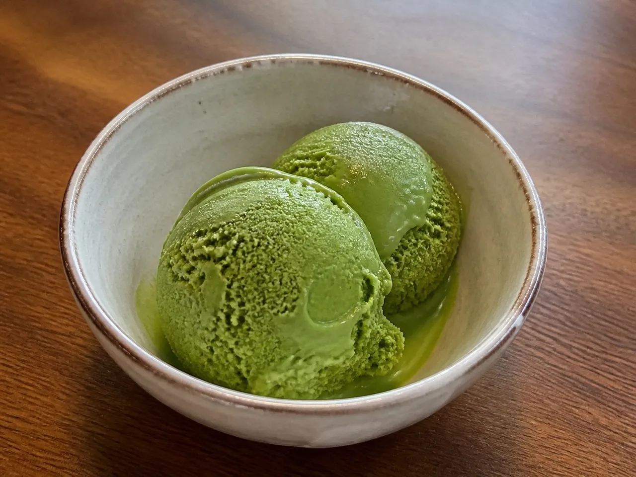 Matcha Ice Cream — served