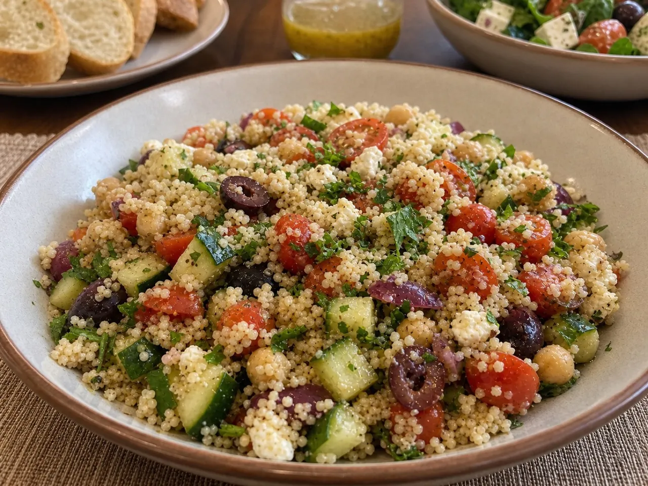 Mediterranean Couscous Salad — served