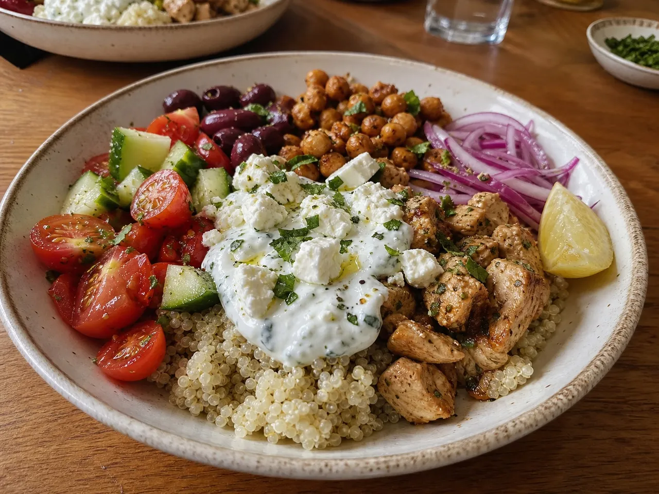 Mediterranean Quinoa Bowls — served
