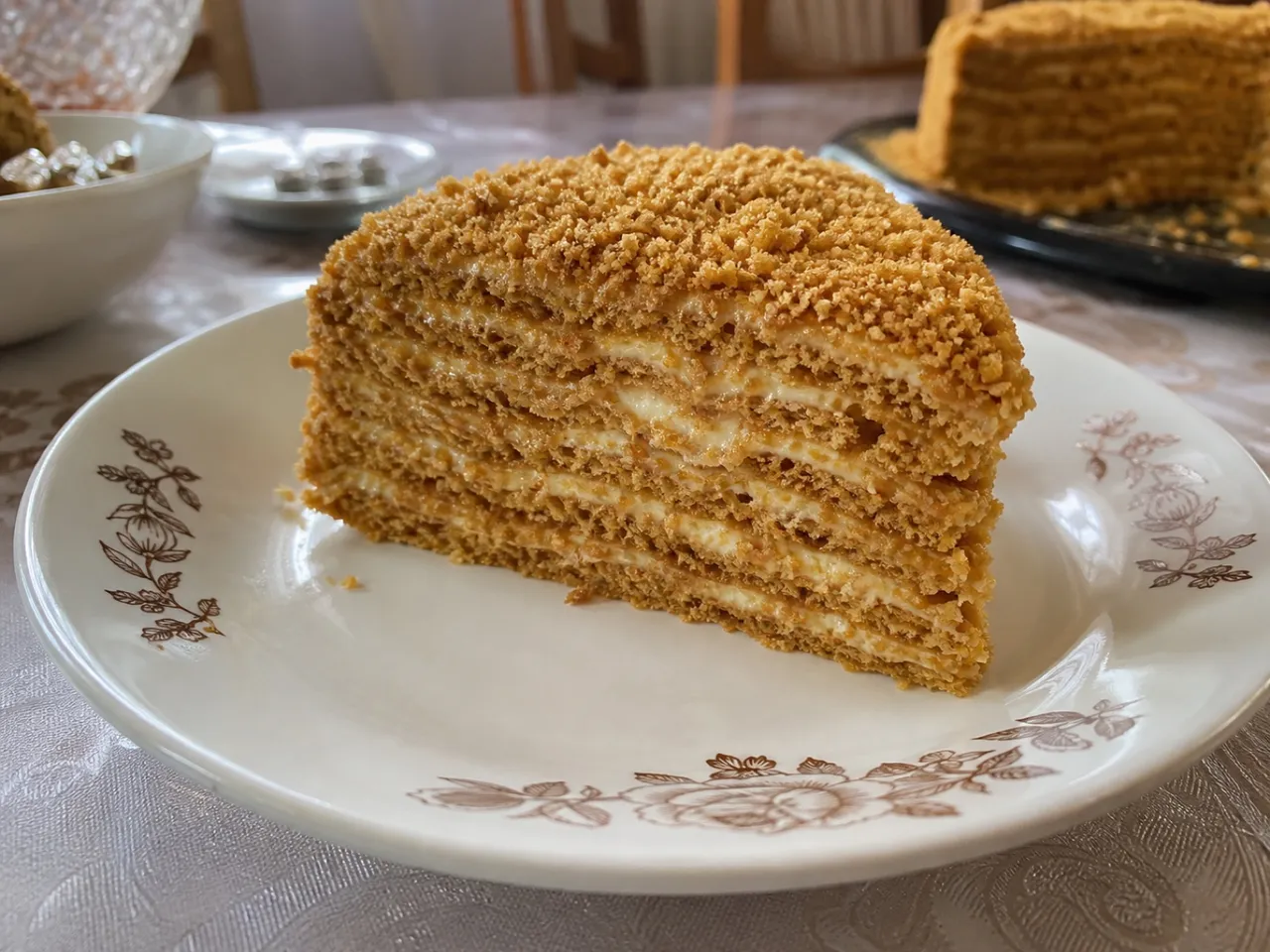 Medovik — served