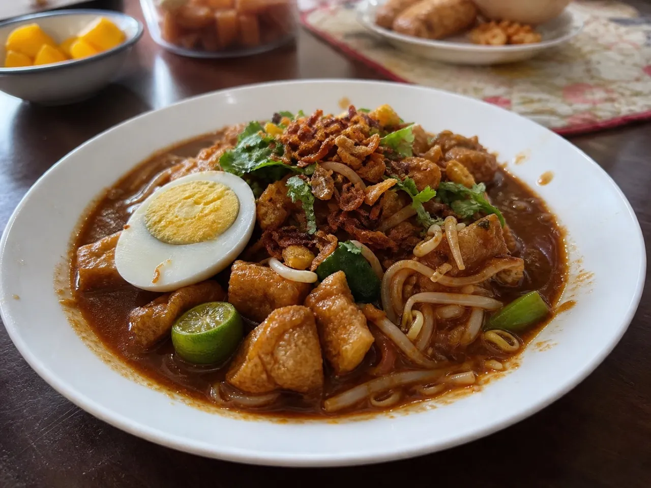 Mee Rebus — served