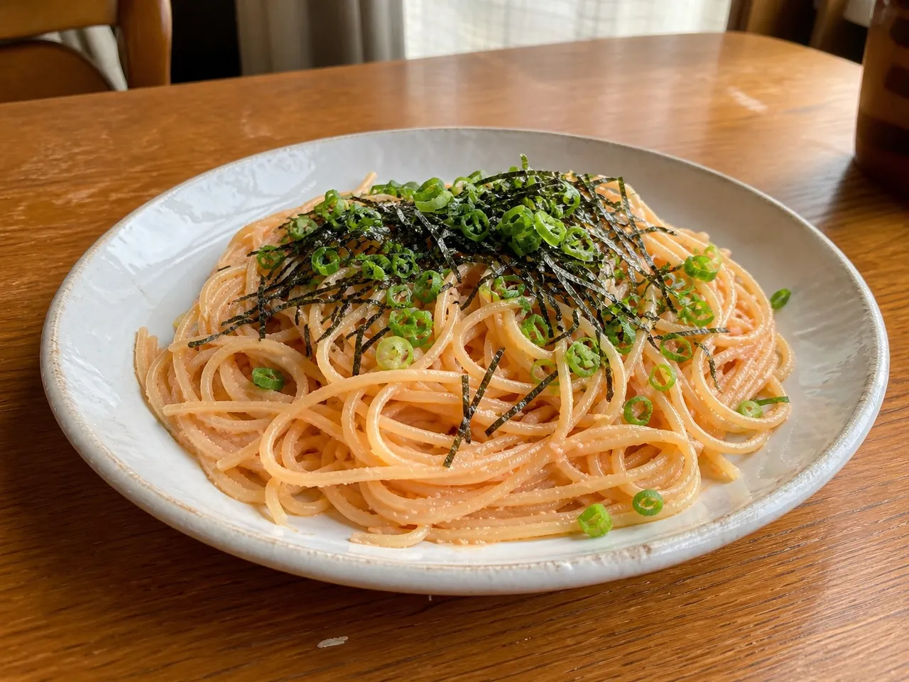 Mentaiko Pasta — served