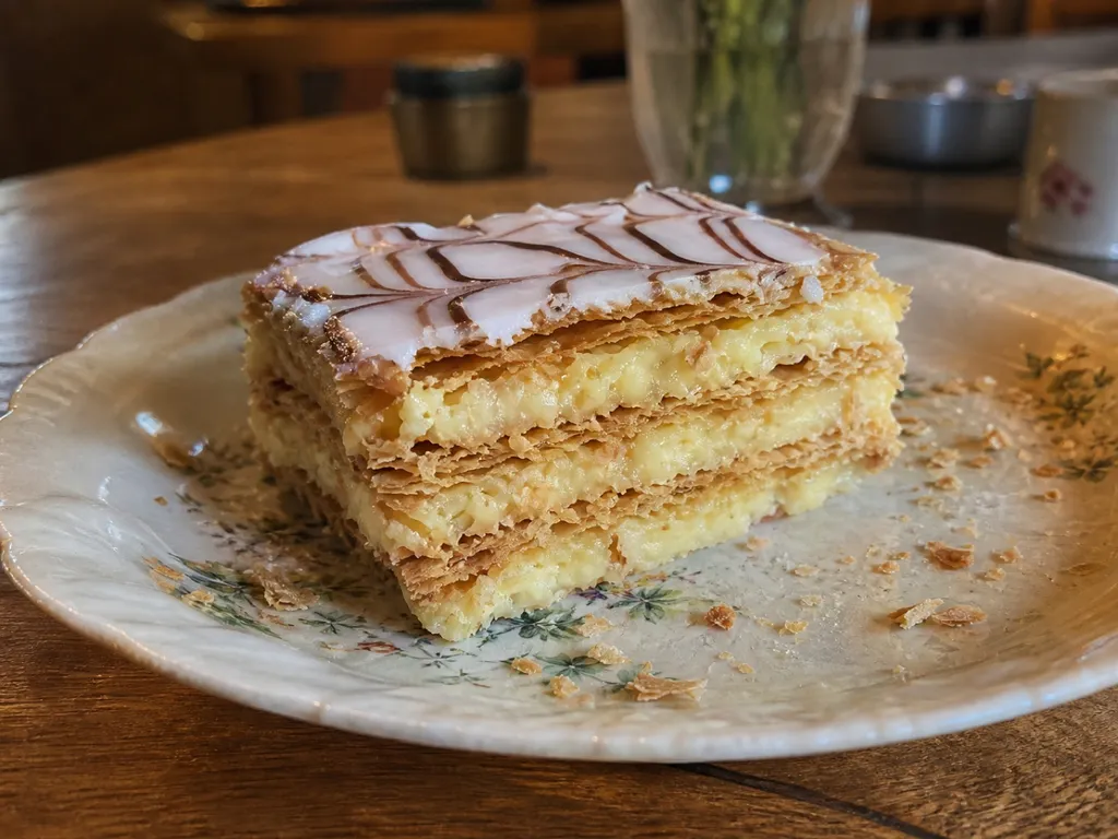 Mille-feuille — plated and served