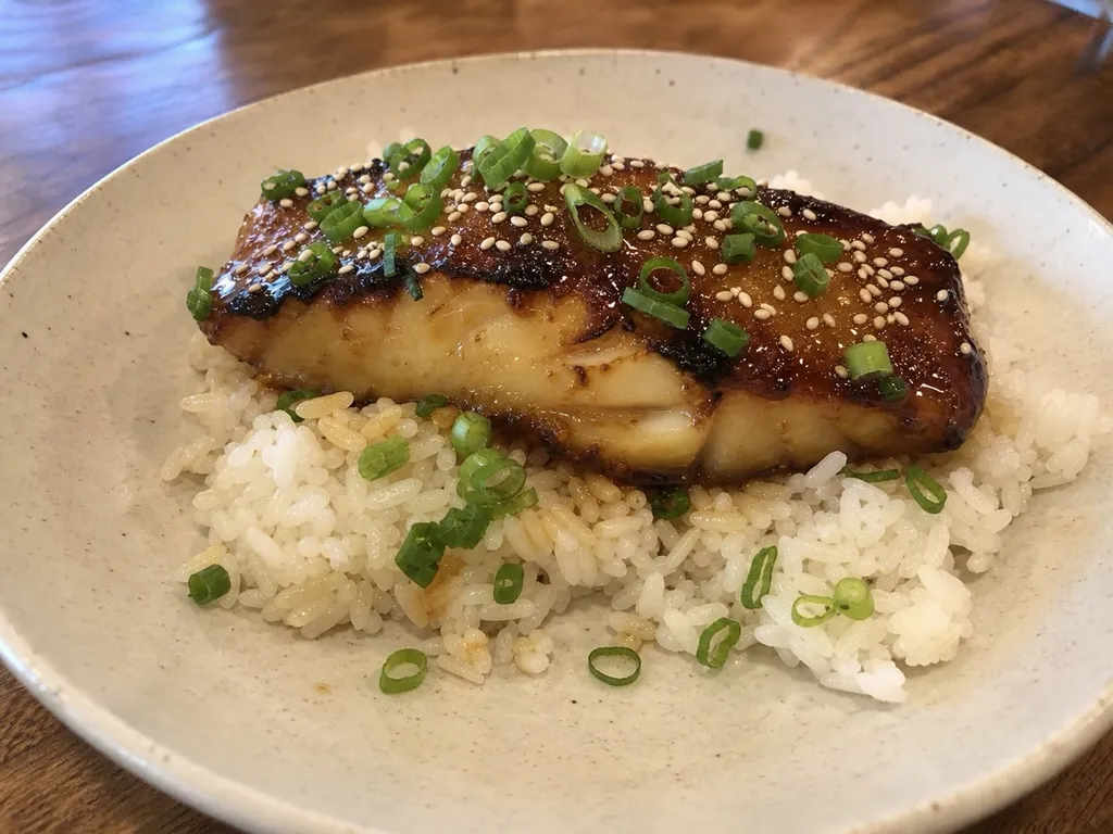 Miso-Glazed Cod — plated and served