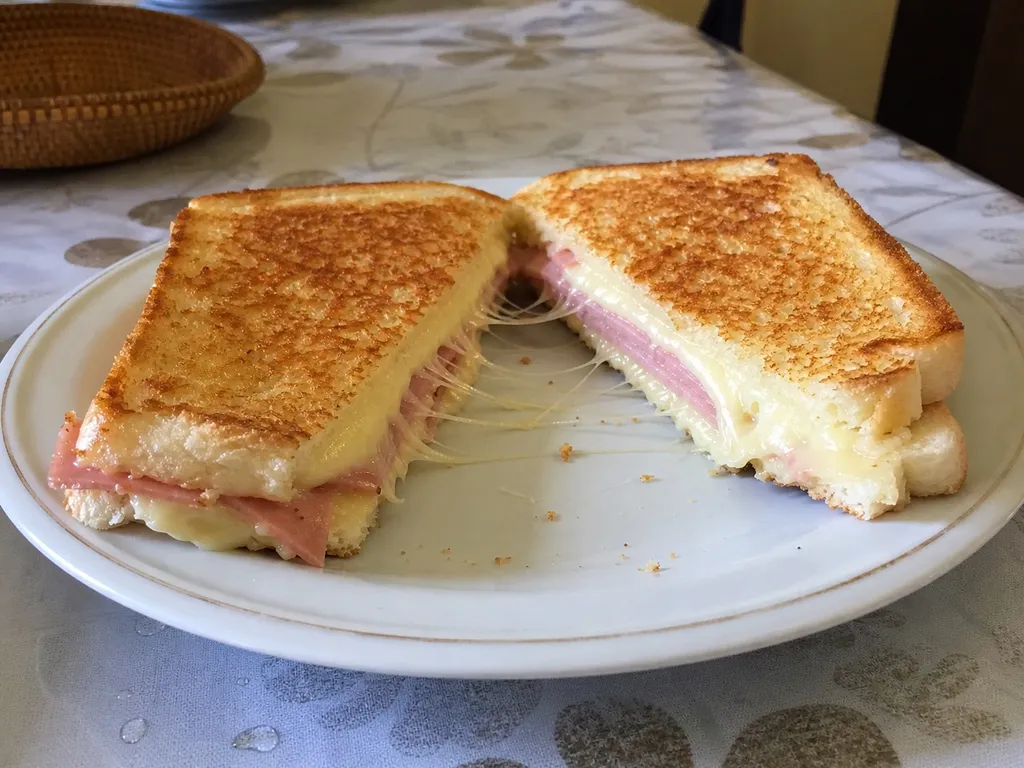 Misto Quente (Brazilian Grilled Ham and Cheese) — plated and served