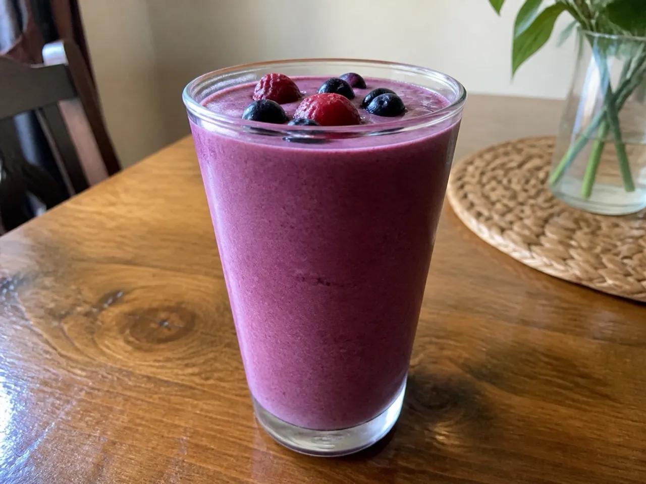 Mixed Berry Protein Smoothie — served