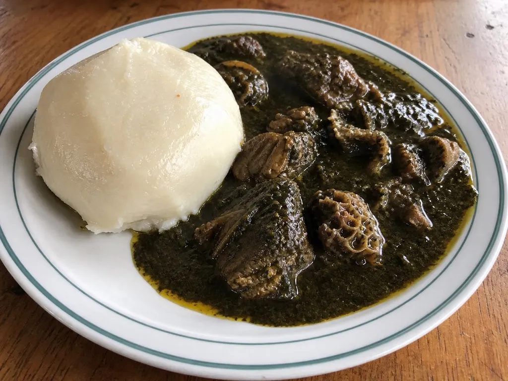 Miyan Kuka — plated and served