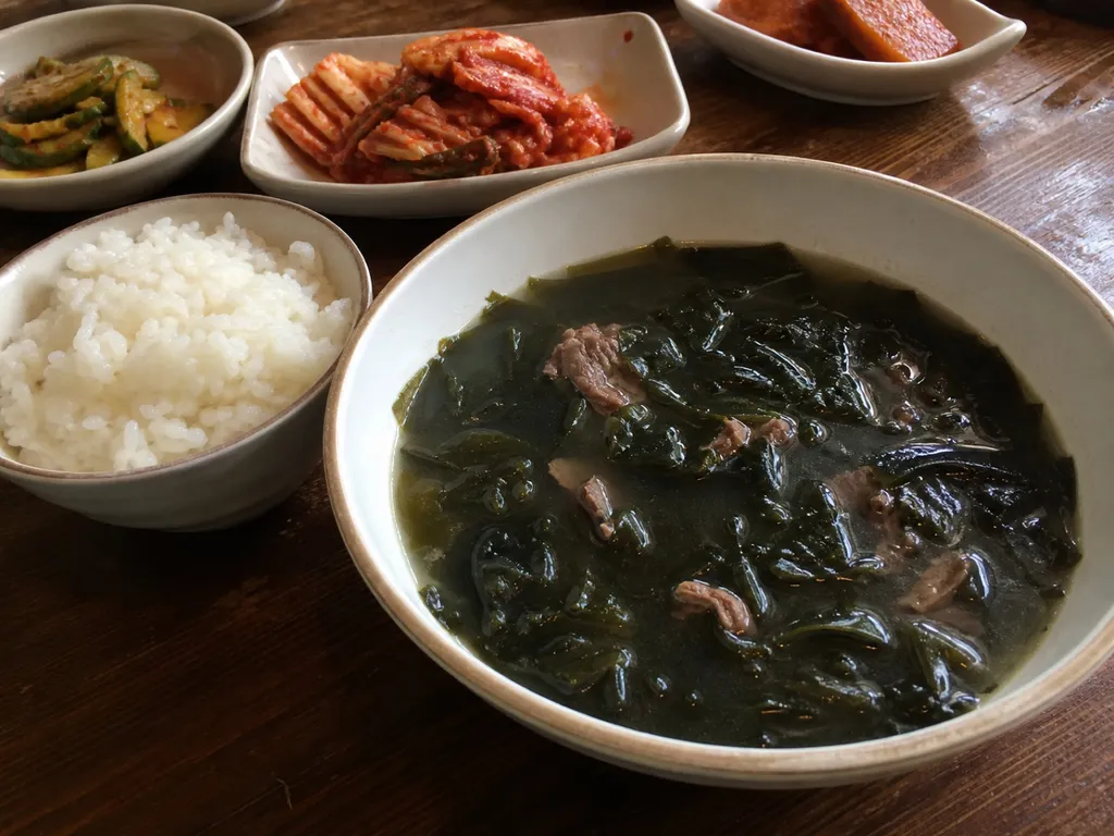 Miyeok Guk (Seaweed Soup) — plated and served
