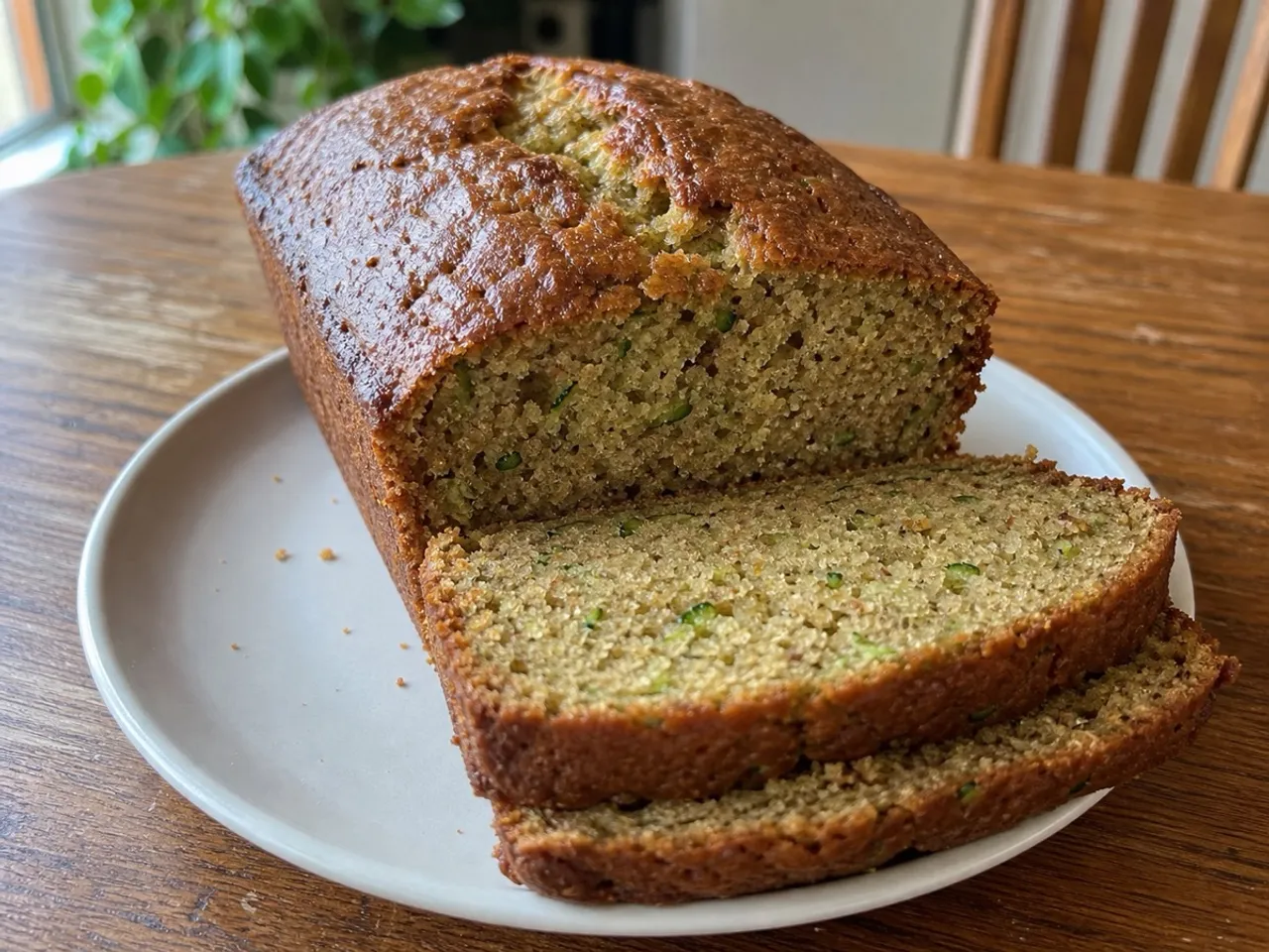 Moist Zucchini Bread — served