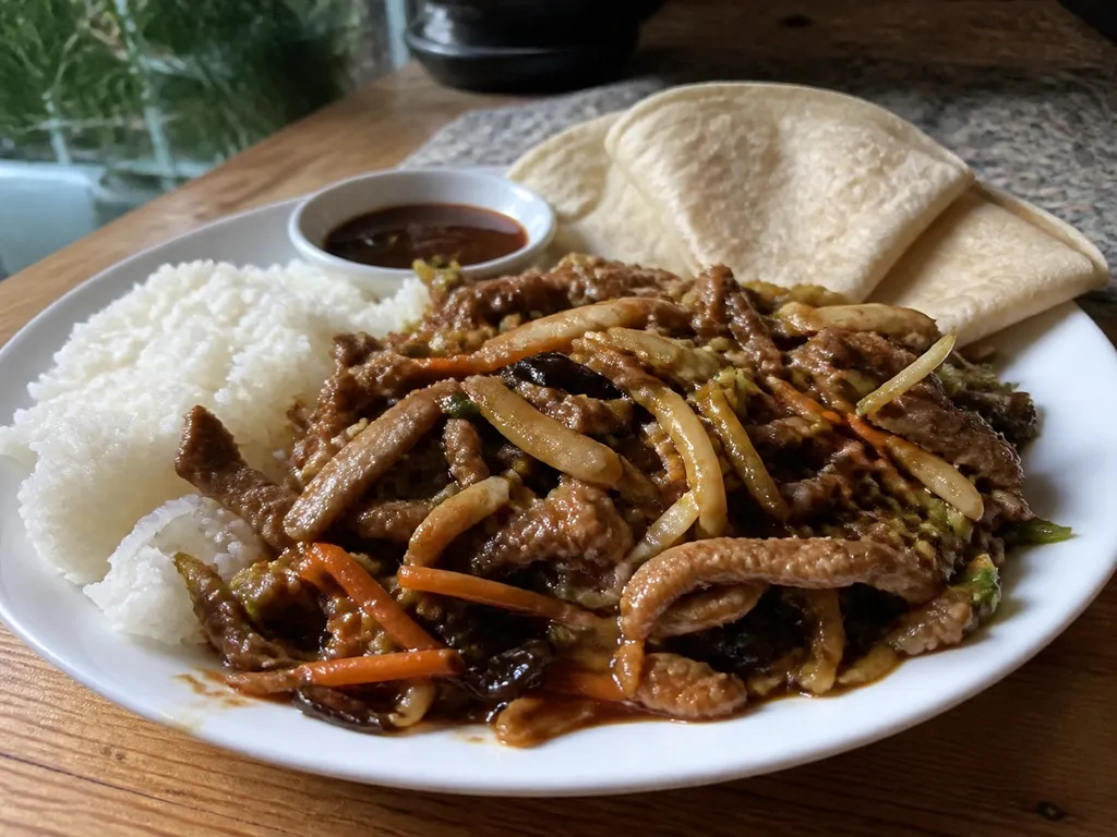 Moo Shu Pork — plated and served