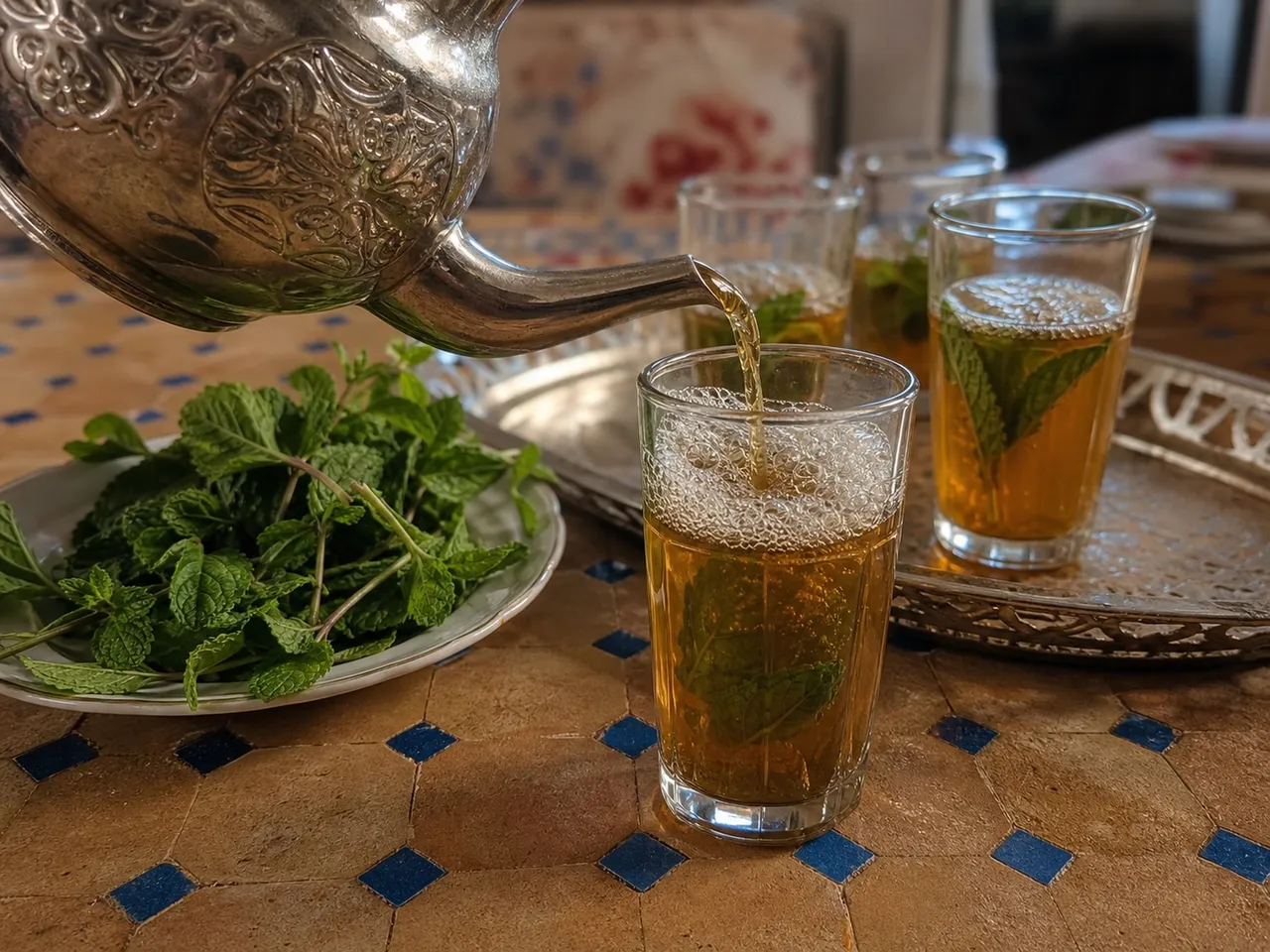 Moroccan Mint Tea — served