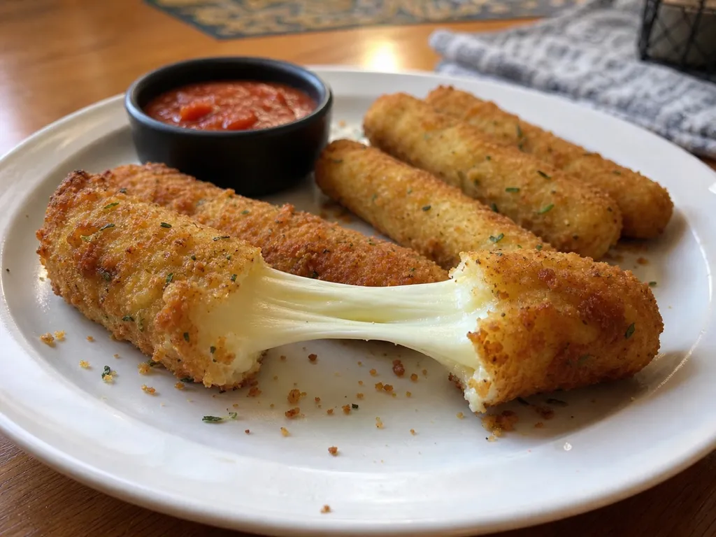 Mozzarella Sticks — plated and served