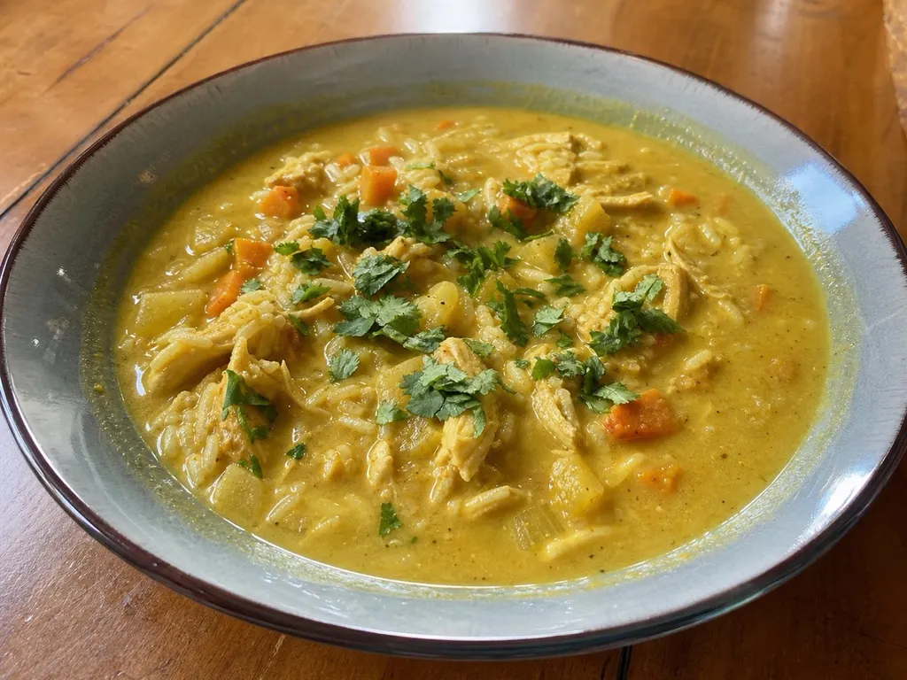 Mulligatawny Soup — plated and served