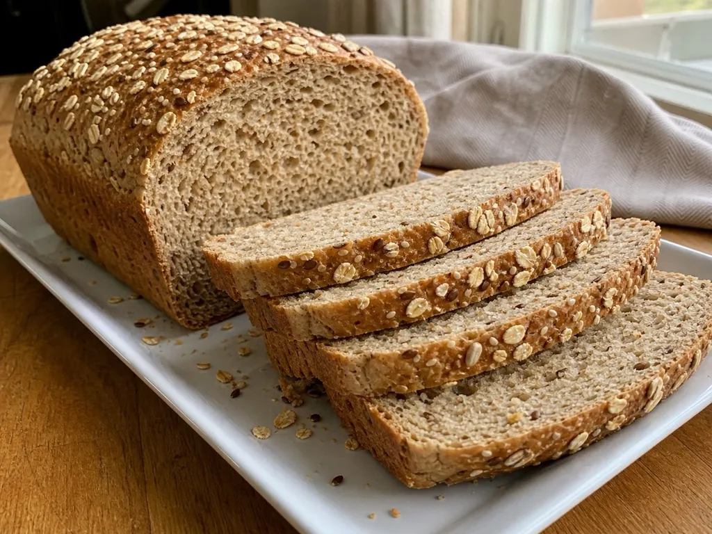 Multigrain Sandwich Bread — plated and served