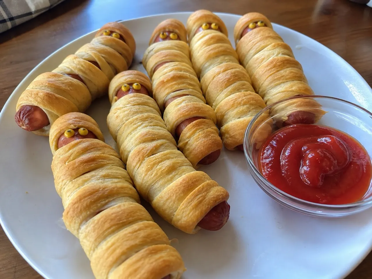 Mummy Dogs — served