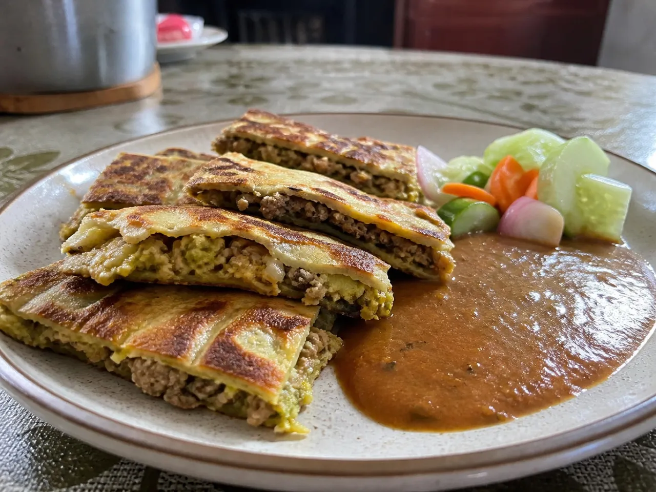Murtabak — served