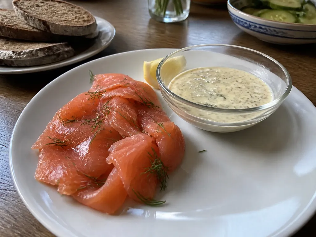 Mustard Dill Sauce — plated and served