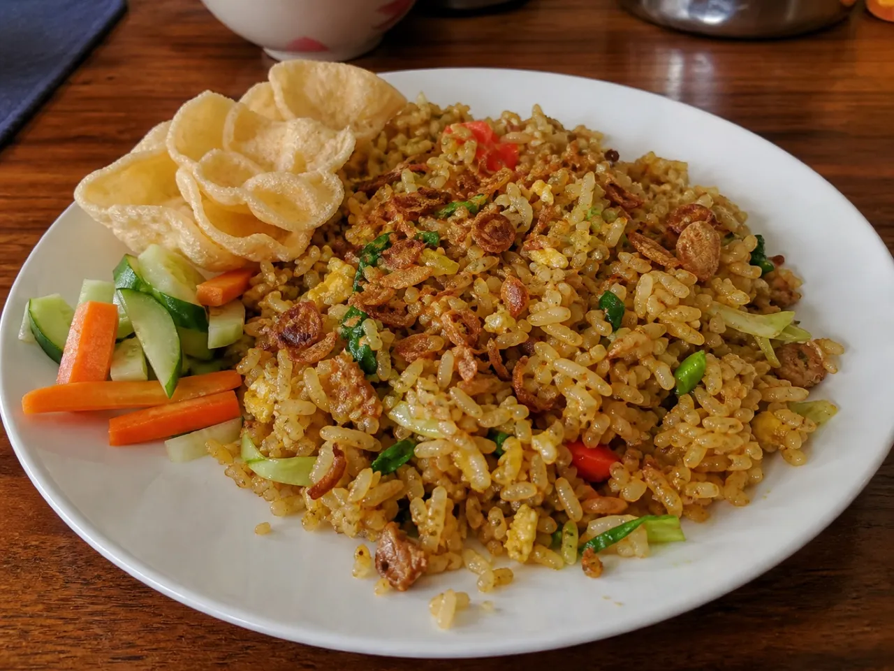 Nasi Goreng — served