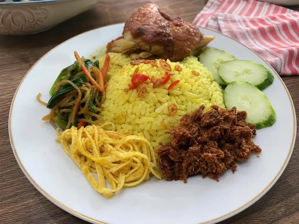 Nasi Kuning — plated and served