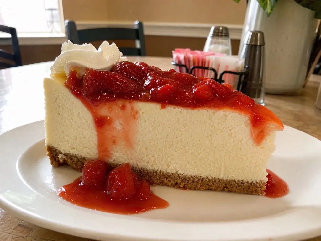 New York Cheesecake — plated and served