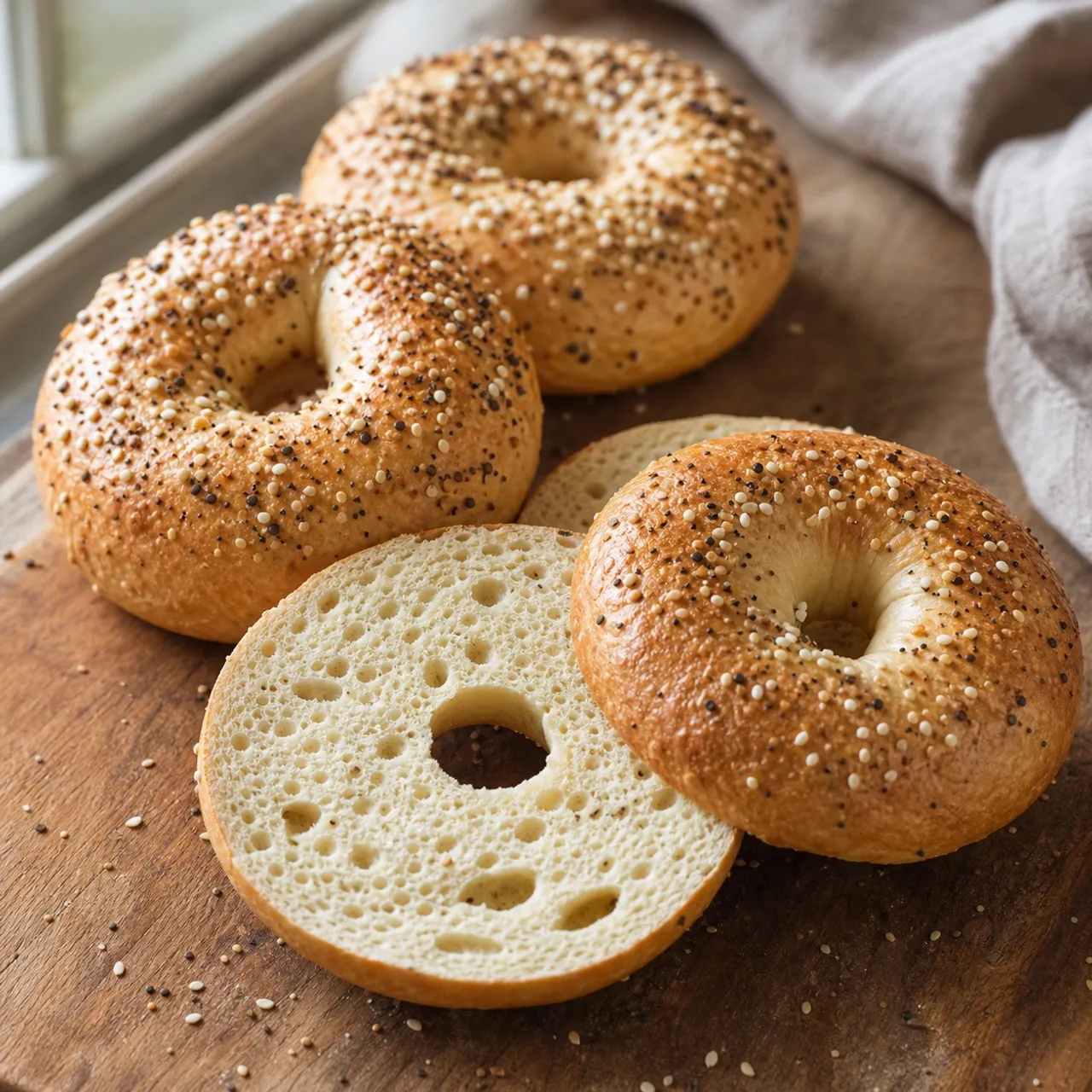 New York-Style Bagels — Breads recipe