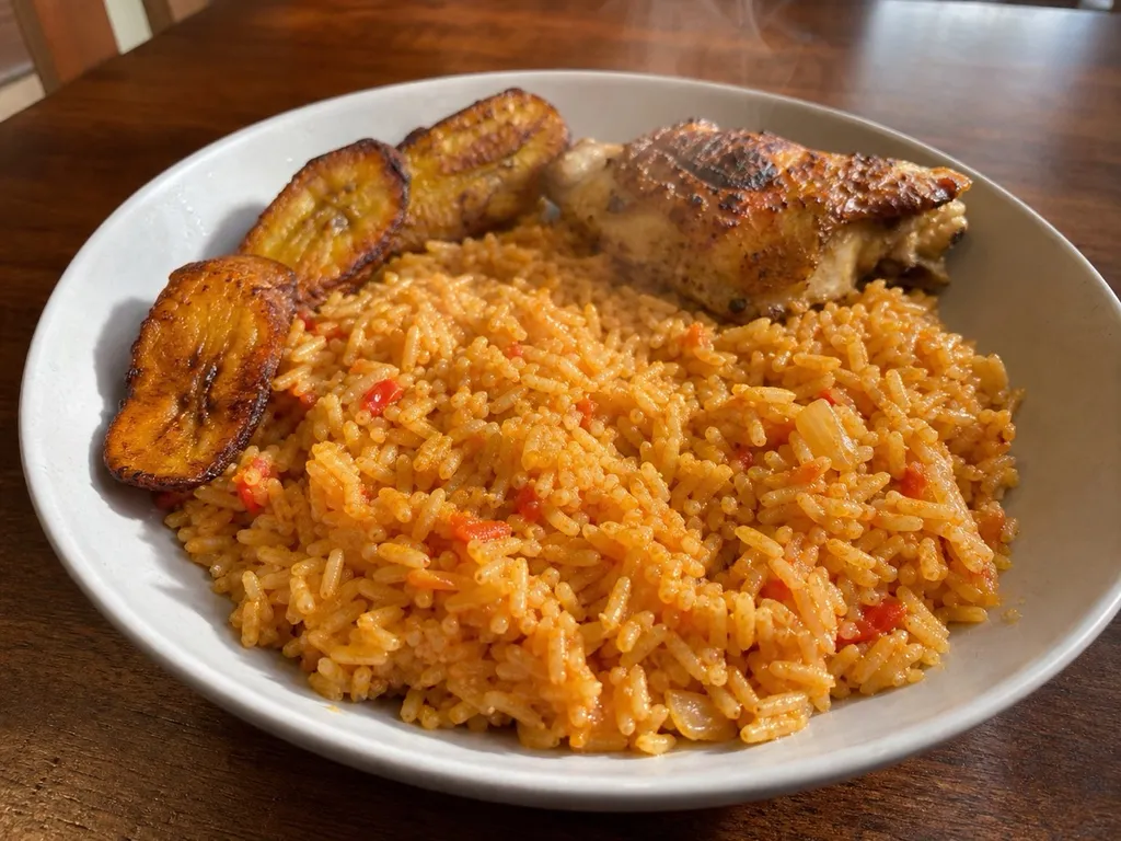 Nigerian Coconut Rice — plated and served