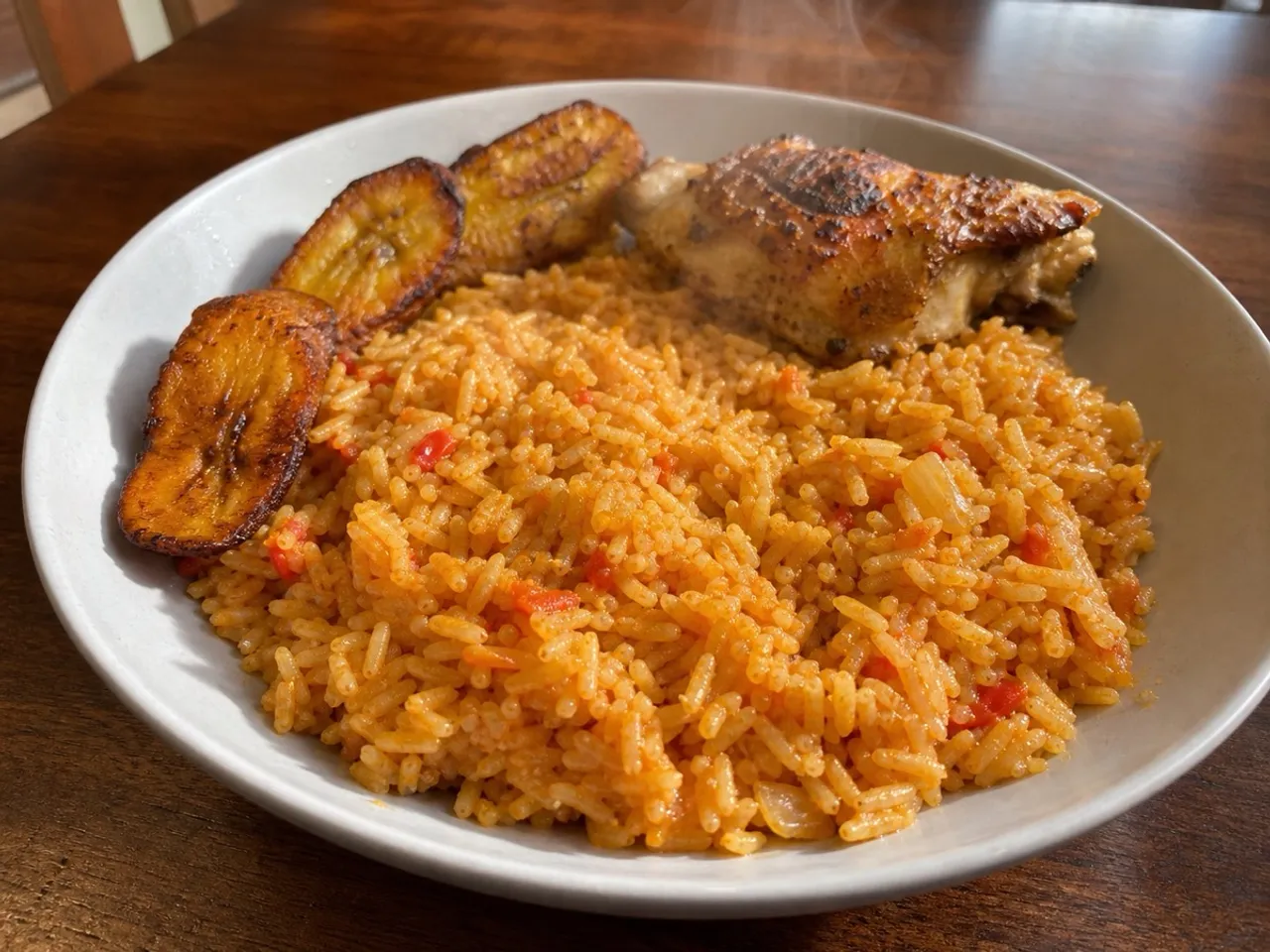 Nigerian Coconut Rice — served