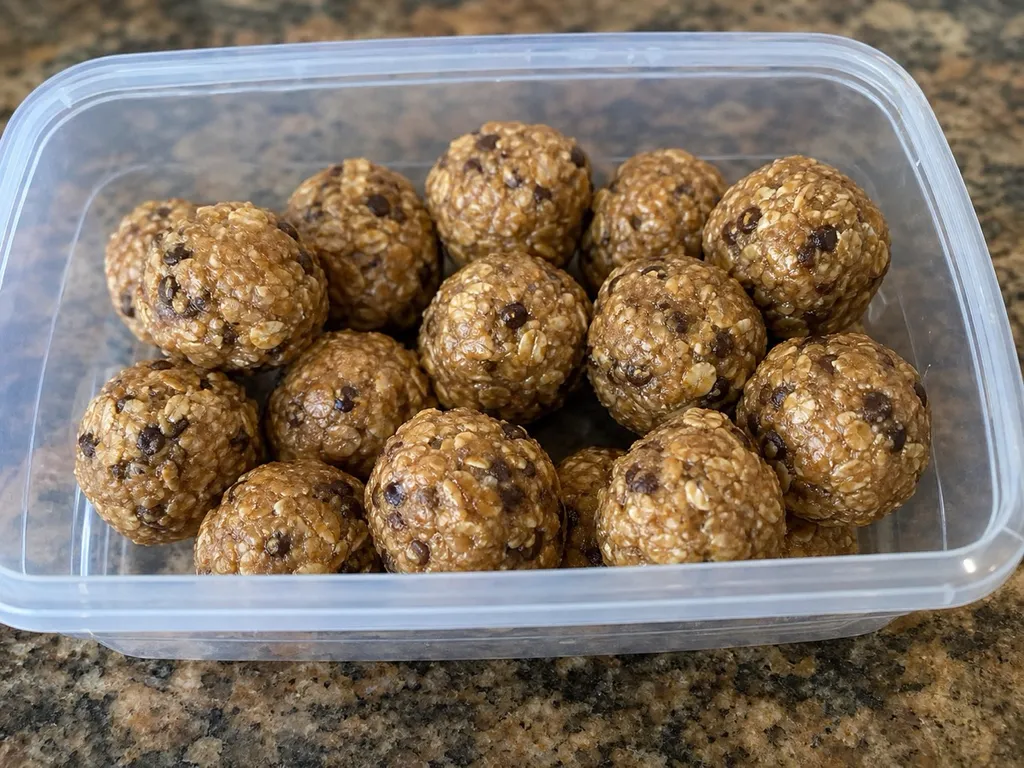 No-Bake Energy Balls — plated and served