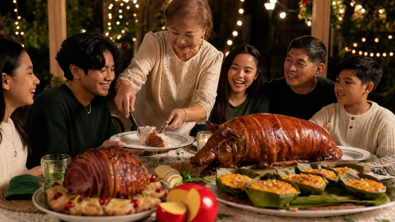 A spread of noche buena dishes
