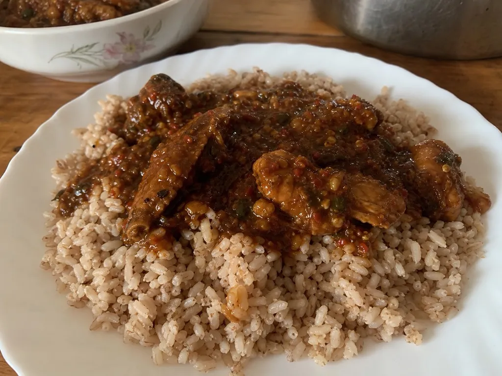 Ofada Rice — plated and served